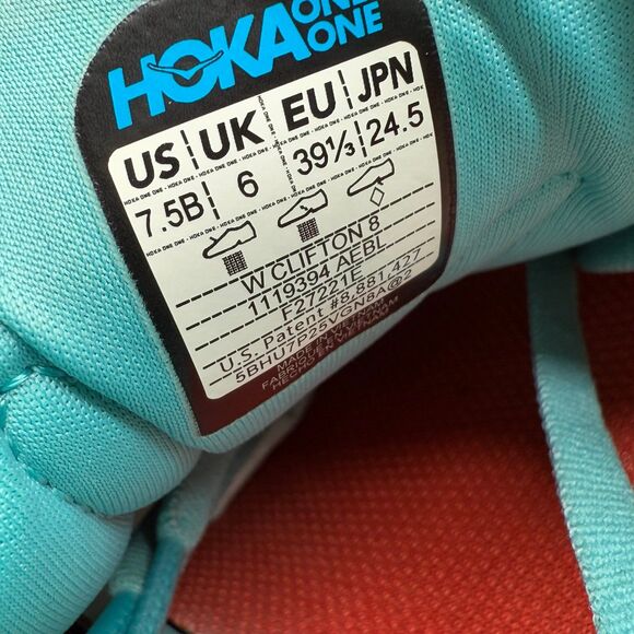 Hoka One One Women’s Clifton 8 “Aquarelle/Eggshell Blue” Sz 7.5B - Picture 10 of 10